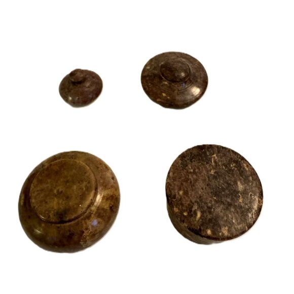 Set of 2 Vintage Brown Marble-Like Mini Trinket Boxes, Decor - Picture 2 of 5